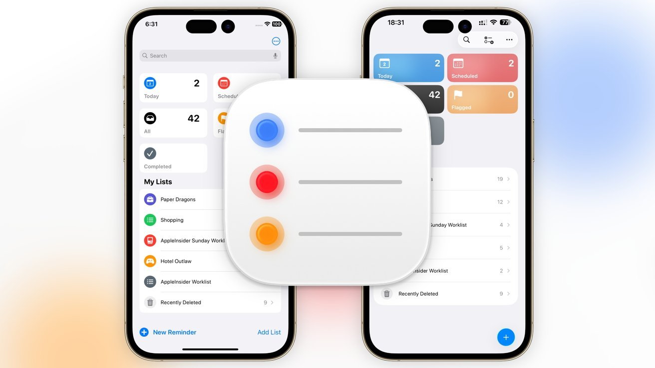 Reminder iOS 26 vs iOS 18: Liquid Glass, Apple Intelligence and New Lists
